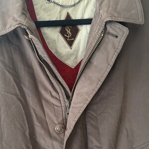 Yves Saint Laurent Men's dark green Jacket with Red Lining Detail